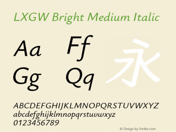 LXGW Bright Medium Italic Version 1.233图片样张