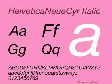 HelveticaNeueCyr-Italic 001.000图片样张