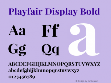 Playfair Display Bold Version 1.005; ttfautohint (v1.2) -l 10 -r 42 -G 200 -x 21 -D latn -f latn -w G -X 