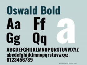 Oswald Bold Version 4.100; ttfautohint (v1.8.1.43-b0c9)图片样张