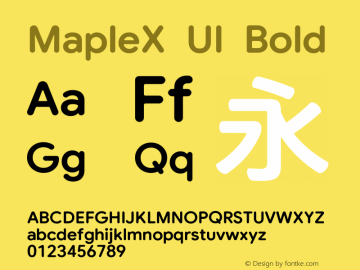 MapleX UI Bold Version 1.00;May 7, 2022;FontCreator 13.0.0.2613 64-bit图片样张