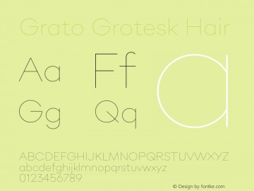 Grato Grotesk Hair Version 1.000图片样张