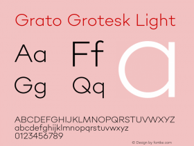 Grato Grotesk Light Version 1.000图片样张