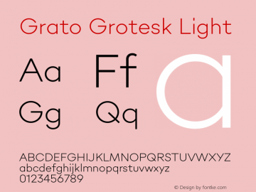 Grato Grotesk Light Version 1.000图片样张