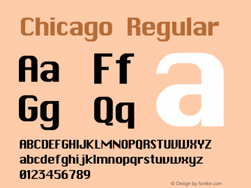 Chicago Regular Macromedia Fontographer 4.1 24.01.97 Font Sample