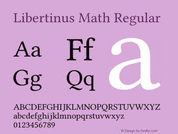 Libertinus Math Regular Version 7.040;RELEASE图片样张