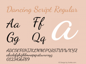 Dancing Script Regular Version 2.001图片样张