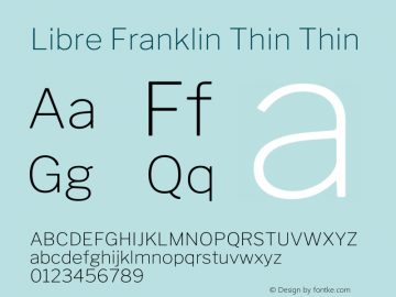 Libre Franklin Thin Thin Version 2.000图片样张