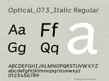 Optical_073_Italic Regular Version 1.073;FEAKit 1.0图片样张