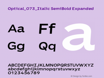 Optical_073_Italic SemiBold Expanded Version 1.073;FEAKit 1.0图片样张