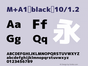 M+A1 black 10/1.2 Version 1.00;August 30, 2020;FontCreator 13.0.0.2643 64-bit图片样张