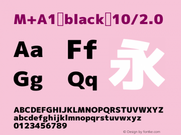 M+A1 black 10/2.0 Version 1.00;August 30, 2020;FontCreator 13.0.0.2643 64-bit图片样张