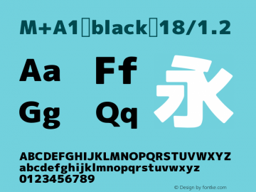 M+A1 black 18/1.2 Version 1.00;August 30, 2020;FontCreator 13.0.0.2643 64-bit图片样张