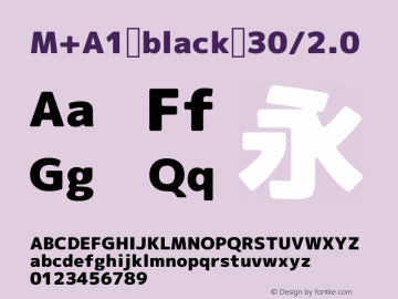 M+A1 black 30/2.0 Version 1.00;August 30, 2020;FontCreator 13.0.0.2643 64-bit图片样张