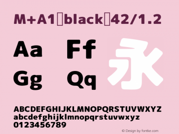 M+A1 black 42/1.2 Version 1.00;August 30, 2020;FontCreator 13.0.0.2643 64-bit图片样张