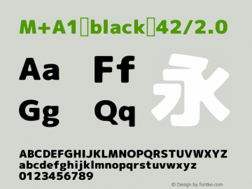 M+A1 black 42/2.0 Version 1.00;August 30, 2020;FontCreator 13.0.0.2643 64-bit图片样张