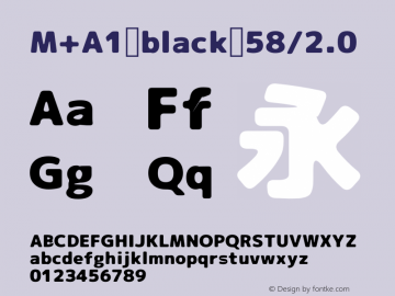 M+A1 black 58/2.0 Version 1.00;August 30, 2020;FontCreator 13.0.0.2643 64-bit图片样张