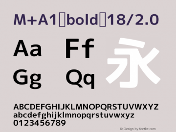 M+A1 bold 18/2.0 Version 1.00;August 30, 2020;FontCreator 13.0.0.2643 64-bit图片样张