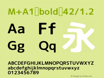 M+A1 bold 42/1.2 Version 1.00;August 30, 2020;FontCreator 13.0.0.2643 64-bit图片样张