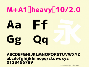 M+A1 heavy 10/2.0 Version 1.00;August 30, 2020;FontCreator 13.0.0.2643 64-bit图片样张