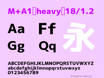 M+A1 heavy 18/1.2 Version 1.00;August 30, 2020;FontCreator 13.0.0.2643 64-bit图片样张