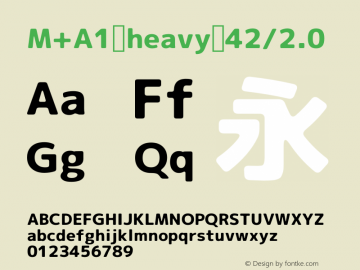 M+A1 heavy 42/2.0 Version 1.00;August 30, 2020;FontCreator 13.0.0.2643 64-bit图片样张