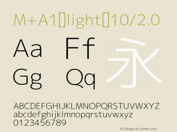M+A1 light 10/2.0 Version 1.00;August 30, 2020;FontCreator 13.0.0.2643 64-bit图片样张