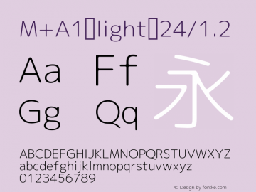 M+A1 light 24/1.2 Version 1.00;August 30, 2020;FontCreator 13.0.0.2643 64-bit图片样张