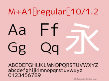 M+A1 regular 10/1.2 Version 1.00;August 30, 2020;FontCreator 13.0.0.2643 64-bit图片样张