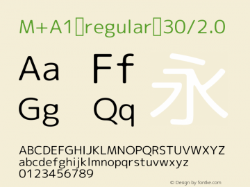 M+A1 regular 30/2.0 Version 1.00;August 30, 2020;FontCreator 13.0.0.2643 64-bit图片样张