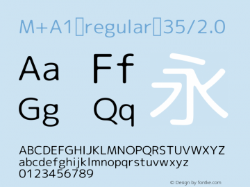 M+A1 regular 35/2.0 Version 1.00;August 30, 2020;FontCreator 13.0.0.2643 64-bit图片样张