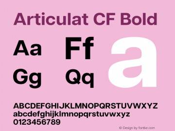 Articulat CF Bold Version 3.000图片样张