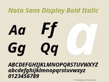 Noto Sans Display Bold Italic Version 2.007; ttfautohint (v1.8) -l 8 -r 50 -G 200 -x 14 -D latn -f none -a qsq -X 