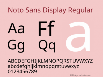 Noto Sans Display Regular Version 2.007; ttfautohint (v1.8) -l 8 -r 50 -G 200 -x 14 -D latn -f none -a qsq -X 