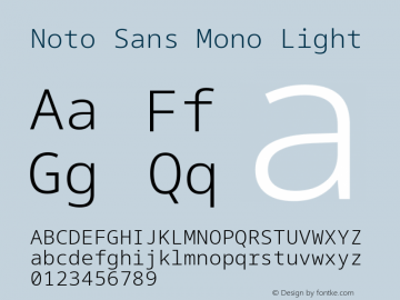 Noto Sans Mono Light Version 2.007; ttfautohint (v1.8) -l 8 -r 50 -G 200 -x 14 -D latn -f none -a qsq -X 