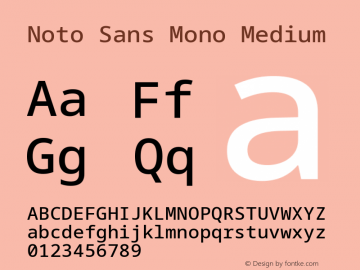 Noto Sans Mono Medium Version 2.007; ttfautohint (v1.8) -l 8 -r 50 -G 200 -x 14 -D latn -f none -a qsq -X 
