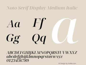 Noto Serif Display Medium Italic Version 2.007; ttfautohint (v1.8) -l 8 -r 50 -G 200 -x 14 -D latn -f none -a qsq -X 