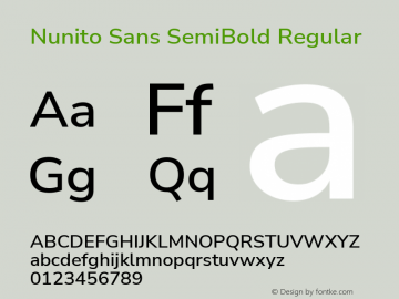 Nunito Sans SemiBold Version 3.006; ttfautohint (v1.8.3)图片样张