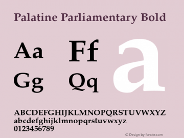 Palatine Parliamentary Bold Version 4.0图片样张