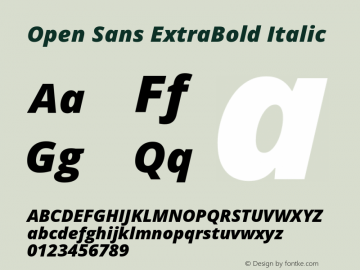 Open Sans ExtraBold Italic Version 3.000图片样张