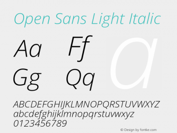 Open Sans Light Italic Version 3.000图片样张