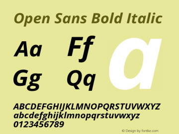 Open Sans Bold Italic Version 3.000图片样张