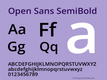 Open Sans SemiBold Version 3.000图片样张