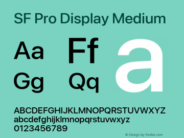 SF Pro Display Medium Version 04.0d5e1 (Sys-17.0d8e1m3)图片样张