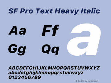 SF Pro Text Heavy Italic Version 04.0d5e1 (Sys-17.0d8e1m3)图片样张