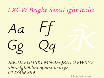 LXGW Bright SemiLight Italic Version 1.235图片样张