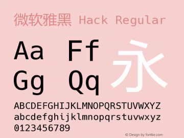 微软雅黑 Hack Regular Version 3.003图片样张