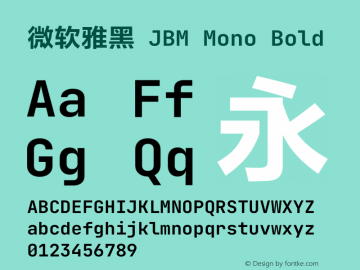 微软雅黑 JBM Mono Bold Version 2.242图片样张
