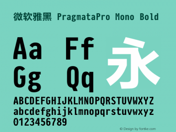 微软雅黑 PragmataPro Mono Bold Version 0.822图片样张