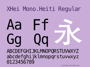 XHei-Mono.Heiti XHei Mono.Heiti - Version 6.0图片样张